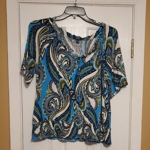 🌼Apt 9 Paisley Print Blue Top